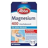 Abtei Magnesium 400 - hochdosiertes Magnesium für aktive Muskeln - bei...