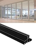 5 mm Glasschiebetür-Set: Zweikanal-Aluminium-Führungsschiene,...