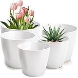 PECZEKO Blumentopf matt, 5er-Set blumenkübel, 12/14/16/18/20 cm...
