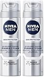 NIVEA NIVEA MEN Silver Protect Rasierschaum 200 ml (Packung mit 2)