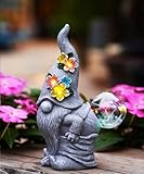 Nacome Lustige Solar-Zwerg-Statue für den Garten: Außendekoration mit...