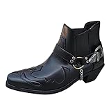 Cowboystiefel Herren Braun,Stiefel Westernstiefelette Bequeme Kurzstiefel...