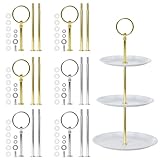 6 Set Etageren Stangen.Vintage Etageren Bausatz.Metallstange Etageren 2 bis...