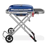 Weber 9020001 Traveler, blauer tragbarer Gasgrill