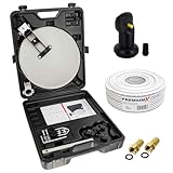 PremiumX Mobile Camping SAT Anlage Satellitenschüssel Single LNB 10m Kabel...