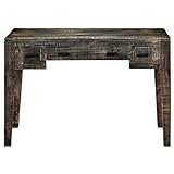 Finlon Schreibtisch – Massivholz Schwarz 110 x 75 cm – Stilvoller und...