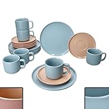 Ritzenhoff & Breker Jasper Duo 18tlg Kaffeeservice Graublau & Puder I...
