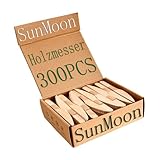SunMoon Eco Friendly 300 Pack Holzmesser Wegwerf, 16 cm lang,...