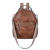 RAVUO Rucksack Damen Klein, Elegant Cityrucksack Kleiner Lederrucksack 2 in...