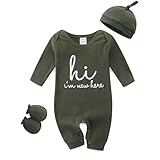 KIDDLETOWN Schlafanzug, 3er Pack Schlafstrampler mit Hut und Handschuhe,...
