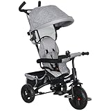 HOMCOM 6-in-1 Dreirad mit Schubstange, Kinderdreirad mit abnehmbarem...