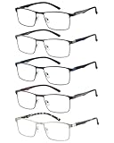 JM 5 Pack Lesebrille Herren, Rechteckig Blaulichtfilter Brille Herren,...