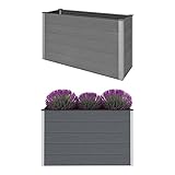 heybb Garten-Hochbeet WPC 150 x 50 x 91 cm Grau Hochbeete FüR Garten...