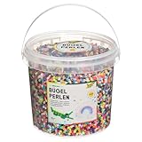 folia 73219 - Bügelperlen im Eimer, 30.000 Stück sortiert in 22...