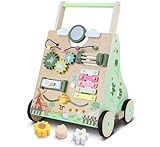 Lauflernwagen aus Holz mit Rädern, Kleinkind-Spielzeug zum Schieben und...
