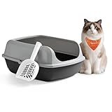 Feandrea Katzenklo mit hohen Seitenwänden, XXL, offene Katzentoilette, mit...