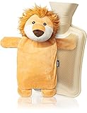 Mouji® Premium Wärmflasche Kinder Löwe mit Bezug flauschig 0,75l |...