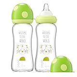 YOHKOH Weithals-Babyflasche aus Glas, Anti-Colic Glas-Babyflaschensets mit...