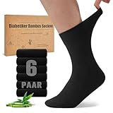 Niorasen Bambus Diabetikersocken, 6 Paar Diabetiker Socken ohne Gummibund &...
