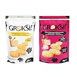 GROKSi! Käse-Snack aus Italien | Käse-Cracker Classico 60g & Zwiebel 50g...