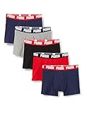 PUMA Herren Puma Basic Men's (5 pakk) Boxer Slip, Mehrfarbig (Blue/ Red/...