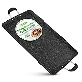 Nutrichef Grillplatte für Gasgrill – 51x30 cm Doppelplatte aus Aluminium...