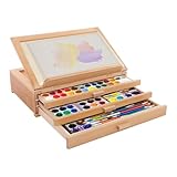 Verstellbare Tischstaffelei mit 3 Schubladen, Tischstaffelei aus...