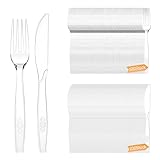 Plastikbesteck, 200 Stück Plastikbesteck Set, 100 Plastikmesser 100...
