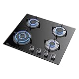 Hermitlux Gaskochfeld 4 Flammig, 60cm, 7800W，Erdgas/Propangas,...