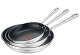 Tefal Jamie Oliver Brushed 3-teiligiges Pfannenset E011S3 | Bestehend aus...