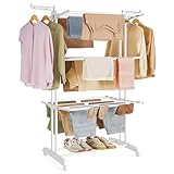 SONGMICS Wäscheständer, Standtrockner 4 Ebenen, Flügelwäscheständer,...