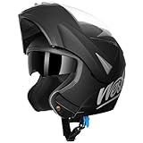 Westt Motorradhelm Herren Damen Klapphelm Jethelm mit Kinnschutz...