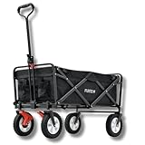 FUXTEC Bollerwagen FX-CT100 schwarz, faltbarer Transportwagen, bis 75kg...