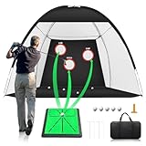 Golf-Netz, 3 x 2,1 m Golf-Schlagnetz mit Schaukelmatte, Golf-Übungsnetz...