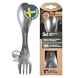 Light My Fire Göffel Edelstahl Spork, langlebiges Campingbesteck Edelstahl...