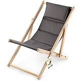 KADAX Liegestuhl, Strandstuhl aus Holz, Sonnenliege bis 120kg, Liege aus...