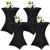 4er-Set Stretch Stehtisch Husse für Bistrotisch Ø 80-85 cm Elegante...