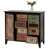 Mendler Apothekerkommode HWC-O63, Schrank Schubladen Etikettenhalter...