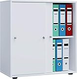 VCM Büroschrank mit 2 Fächern | moderner Aktenschrank mit Schiebetüren...
