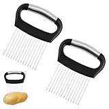 Menibeuty 2Stück Verbessert Edelstahl Zwiebelschneider Halter-Food Slice...