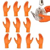 Arbeitshandschuhe - Orange Schwerlast Nitrilhandschuhe Mit Griffiger...