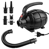 Elektrische Luftpumpe, 600W Elektrische Pumpe, Tragbare Aufblaspumpe mit 4...