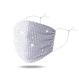 LIEIKIC Damen Mundschutz Kristalle Glitzer Elegant Waschbar...