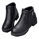 blitzangebote Langschaft Stiefel Damen Leder Damen Chelsea Mit Rutschfest...