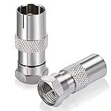 BINGFU SAT Antenne Adapter 2 Stück F-Stecker auf Koax-Stecker und...