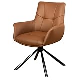 Riess Ambiente Drehbarer Design Stuhl Signature - Cognac - Echtleder 360°...