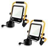 ISOISL LED Baustrahler 2 Stück, 50W 4000LM led strahler, 220V LED...