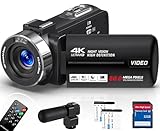 Delmodes Videokamera 4K 30FPS Camcorder 80MP 18X Digitalzoom IR Nachtsicht...