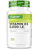 Vitamin D3 5000 I.E. Depot - 500 Tabletten - Hochdosiert - Laborgeprüft -...