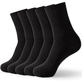 Wamicu 5 Paar Schwarz Socken Herren Damen, Unisex Baumwolle Socken, Bequem...